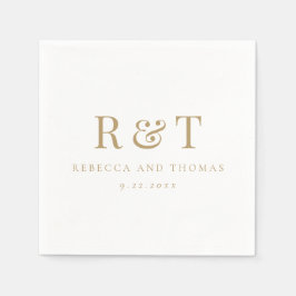 Guardanapo De Papel Casamento Minimalista com Monograma Moderno