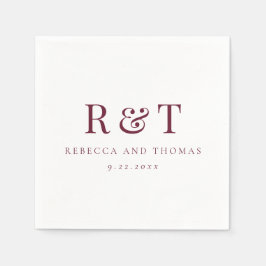 Guardanapo De Papel Casamento Minimalista com Monograma Moderno