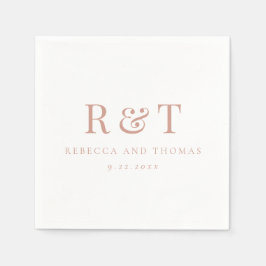 Guardanapo De Papel Casamento Minimalista com Monograma Moderno