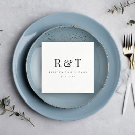 Guardanapo De Papel Casamento Minimalista com Monograma Moderno 