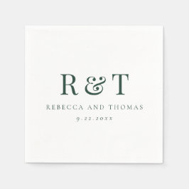 Guardanapo De Papel Casamento Minimalista com Monograma Moderno