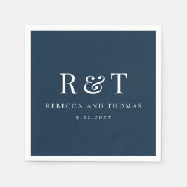 Guardanapo De Papel Casamento Minimalista com Monograma Moderno
