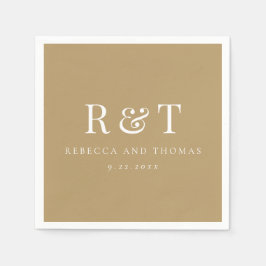 Guardanapo De Papel Casamento minimalista do monograma moderno