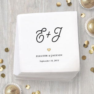 Guardanapo De Papel Casamento Minimalista Elegante de Monograma de Scr