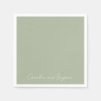Guardanapo De Papel Casamento Minimalista Elegante Personalizado Jade