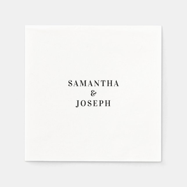 Guardanapo De Papel Casamento Minimalista Moderno (Frente)