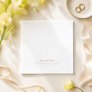 Guardanapo De Papel Casamento Minimalista Moderno com Letra Elegante
