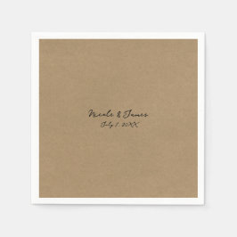 Guardanapo De Papel Casamento Minimalista Moderno Kraft Marrom