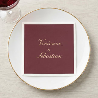 Guardanapo De Papel Casamento Minimalista Moderno Simples Script Borgo