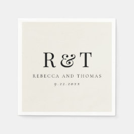 Guardanapo De Papel Casamento Minimalista Monograma Moderno