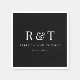 Guardanapo De Papel Casamento Minimalista Monograma Moderno