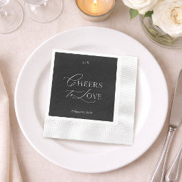 Guardanapo De Papel Casamento Minimalista Preto e Branco “Tudo pelo Am