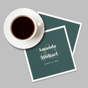 Guardanapo De Papel Casamento Minimalista Simples Emerald Verde