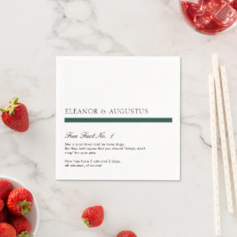 Guardanapo De Papel Casamento Minimalista Verde Esmeralda Fatos Divert