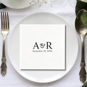 Guardanapo De Papel Casamento Mínimo de Ampersand Monograma e Chic