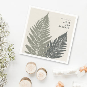 Guardanapo De Papel Casamento Mínimo de Floresta Fern Botânico
