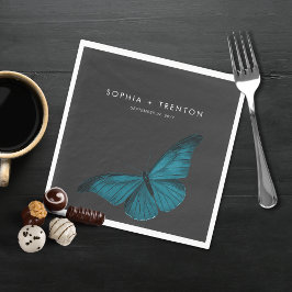 Guardanapo De Papel Casamento Mínimo de Teal Mal Escuro