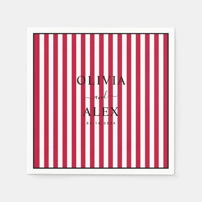 Guardanapo De Papel Casamento Mínimo e Personalizado por Chic (Frente)