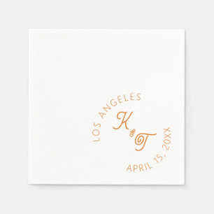Guardanapo De Papel Casamento moderno alaranjado Cocktail Napkin