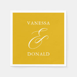 Guardanapo De Papel Casamento Moderno Amarelo Mostarda Vanessa