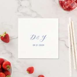 Guardanapo De Papel Casamento Moderno Azul Cobalto Minimalista