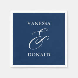 Guardanapo De Papel Casamento Moderno Azul Marinho Vanessa