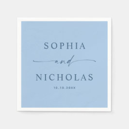 Guardanapo De Papel Casamento Moderno Azul Pastel | Costa à Beira-Mar