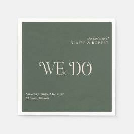 Guardanapo De Papel Casamento Moderno Blaire Moss Green