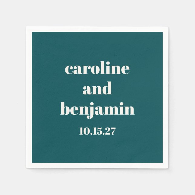 Guardanapo De Papel Casamento Moderno Bold Emerald Chic Personalizado (Frente)