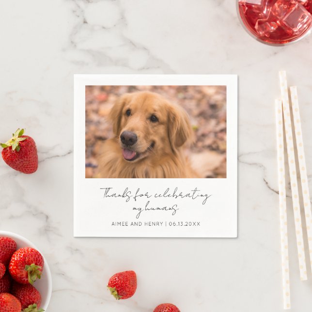 Guardanapo De Papel Casamento Moderno com Foto de Cachorro em Letra Ma (Insitu)