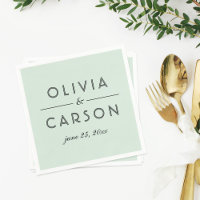 Casamento Moderno com Monograma Preto e Verde Ment
