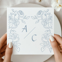 Casamento Moderno de Rosas Francesas Azuis e Branc