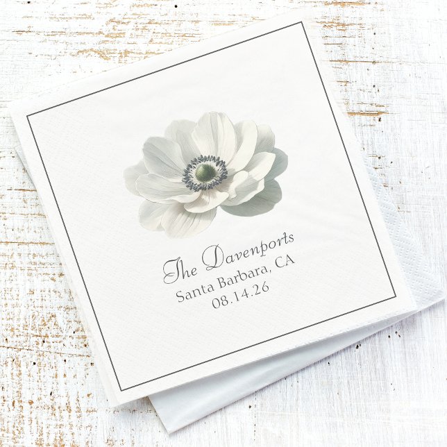 Guardanapo De Papel Casamento Moderno Elegante em Preto e Branco com F (Criador carregado)