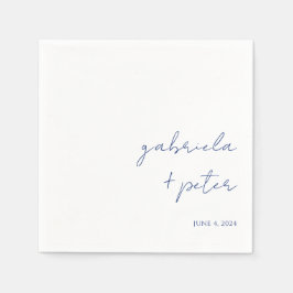 Guardanapo De Papel Casamento Moderno Marinho Simples e Minimalista