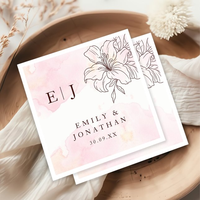 Guardanapo De Papel Casamento Moderno Minimalista (Criador carregado)