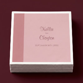 Guardanapo De Papel Casamento Moderno Minimalista com Tom Rosa