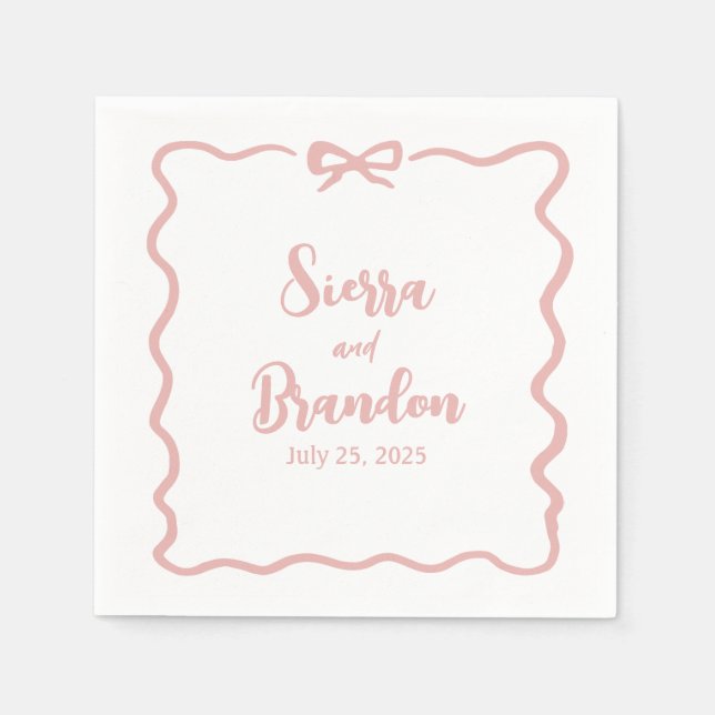 Guardanapo De Papel Casamento Moderno Minimalista Personalizado Napkin (Frente)