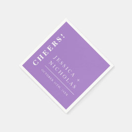 Guardanapo De Papel Casamento Moderno Mínimo Elegante Lavanda