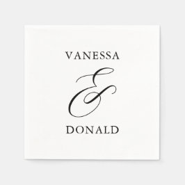 Guardanapo De Papel Casamento Moderno Preto e Branco de Vanessa