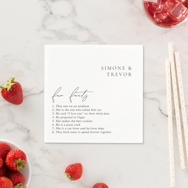 Guardanapo De Papel Casamento Moderno Preto e Branco Limpo (Insitu)