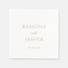 Guardanapo De Papel Casamento Moderno Simples Dourado Bold