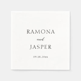 Guardanapo De Papel Casamento Moderno Simples Negro e Branco