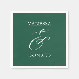 Guardanapo De Papel Casamento Moderno Verde Esmeralda da Vanessa