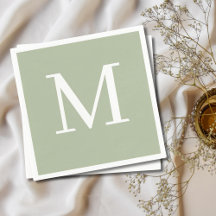 Casamento Monograma Design de Napkin Sage