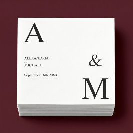 Guardanapo De Papel Casamento Monograma Minimalista Moderno
