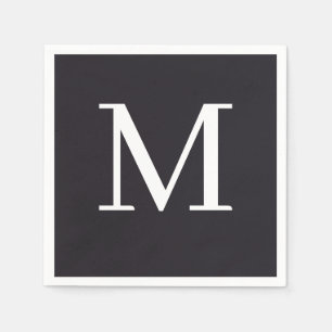 Guardanapo De Papel Casamento monograma Napkin Design preto e branco