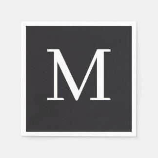 Guardanapo De Papel Casamento monograma Napkin Design preto e branco