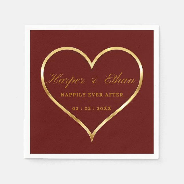 Guardanapo De Papel Casamento Monograma Personalizado Elegante Napkins (Frente)