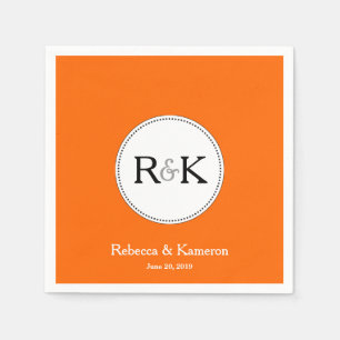 Guardanapo De Papel Casamento Monogrammed alaranjado