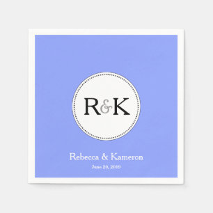 Guardanapo De Papel Casamento Monogrammed azul da pervinca